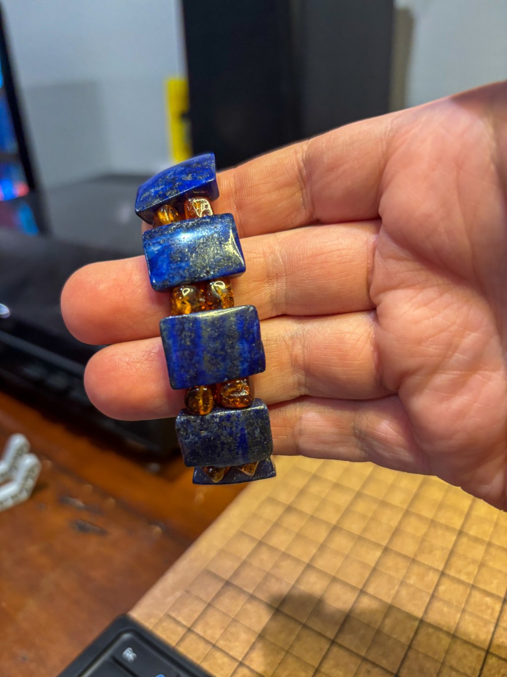 Lapis Lazuli & Amber&nbsp;Bracelet